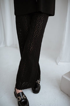 Merino Wool Lace Knit Pants