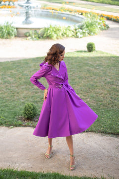 Double Breasted Trench Coat Fuchsia