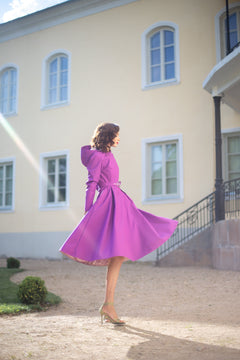 Double Breasted Trench Coat in Fuchsia