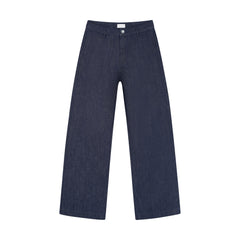 Tomorrow Wide Lightweight Hemp Blend Chinos Raw Blue