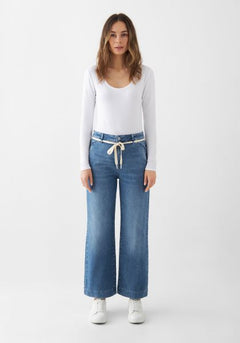 Dew Cropped Jeans Medium Blue Denim