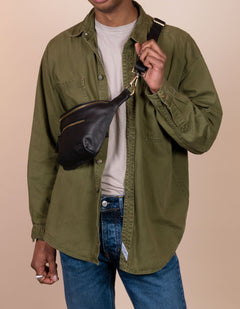 Drew Bum Bag Soft Grain Leather Black