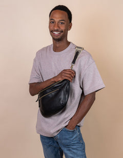 Drew Bum Bag Maxi Black Soft Grain Leather