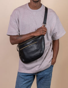 Drew Bum Bag Maxi Black Soft Grain Leather