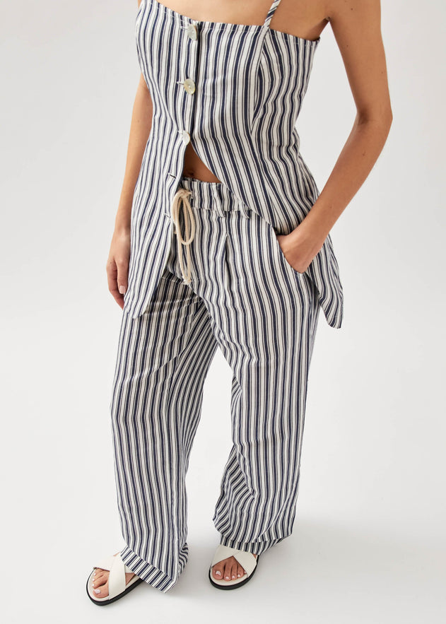 Suzette Trousers Stripes Blue And White