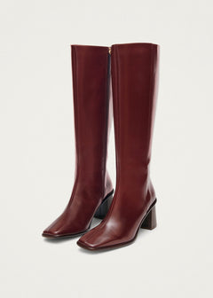 East Leather Boots Sleek Burgundy