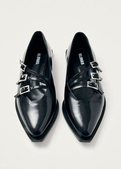 Jive Onix Black Leather Ballet Flats