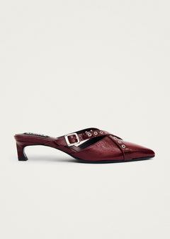 Zyra Leather Mules Onix Burgundy