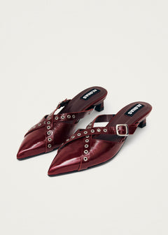 Zyra Leather Mules Onix Burgundy