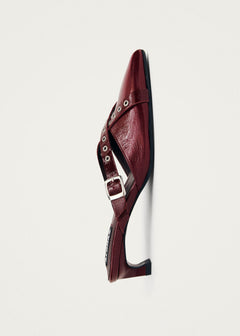 Zyra Leather Mules Onix Burgundy