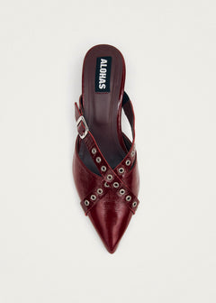 Zyra Leather Mules Onix Burgundy