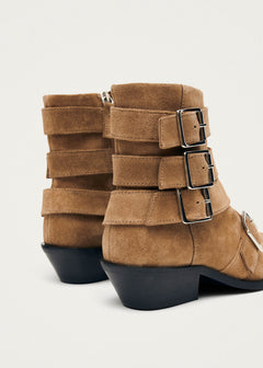 Eras Leather Ankle Boots Suede Tan