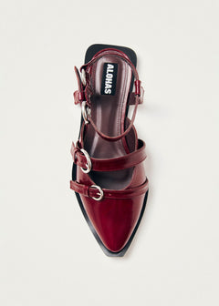 Thalara Onix Burgundy Leather Ballet Flats