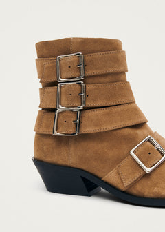 Eras Leather Ankle Boots Suede Tan