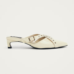 Zyra Leather Mules Onix Cream