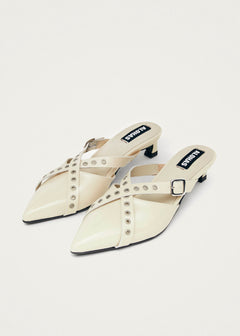 Zyra Leather Mules Onix Cream