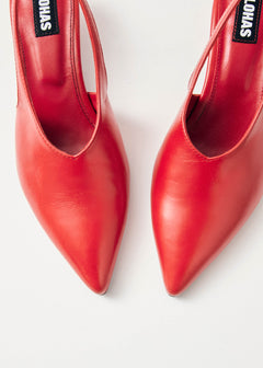 Eros Leather Pumps Red