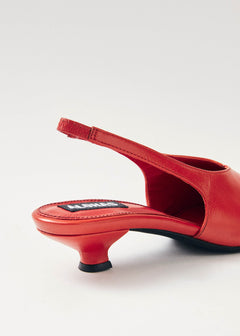 Eros Leather Pumps Red