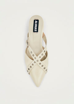 Zyra Leather Mules Onix Cream