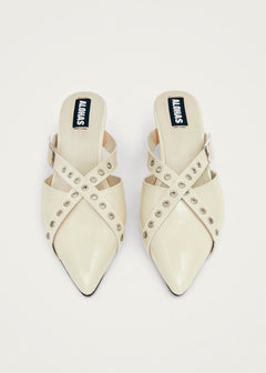Zyra Leather Mules Onix Cream