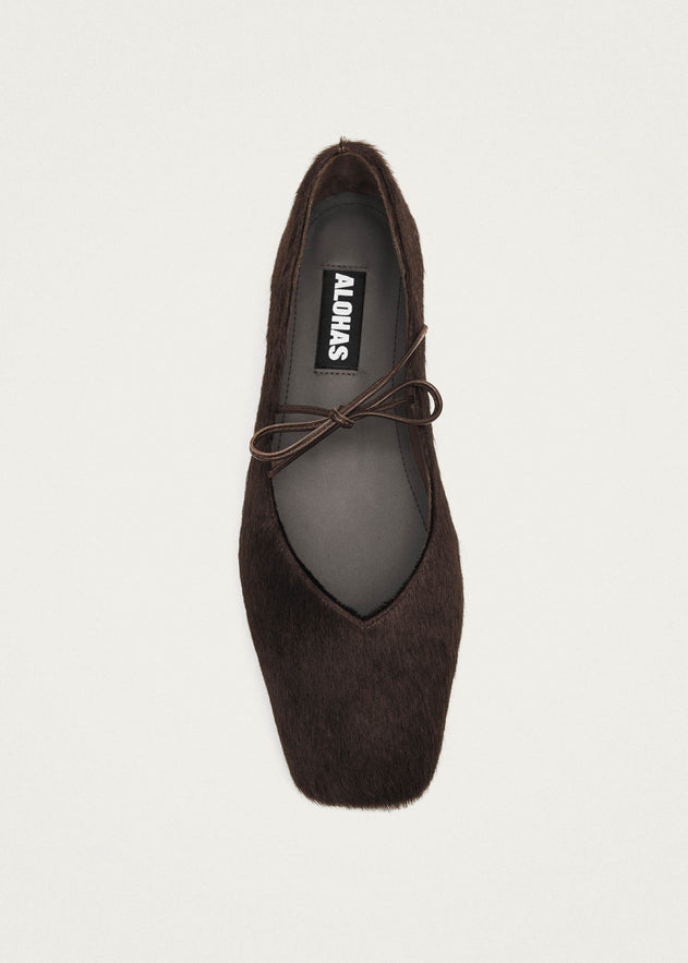 Sway Soft Leather Ballet Flats Brown