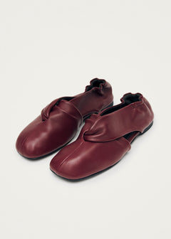 Alaula Leather Ballet Flats Burgundy