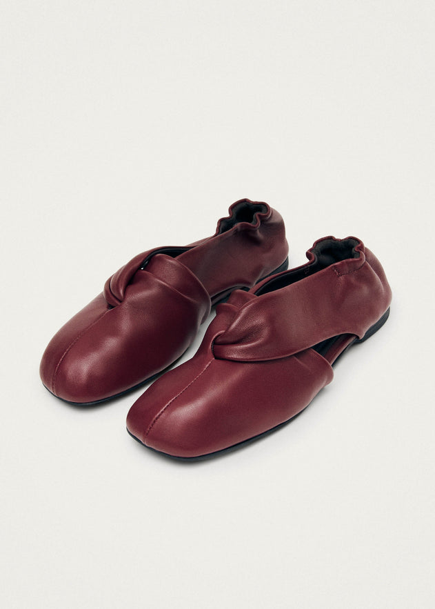 Alaula Leather Ballet Flats Burgundy