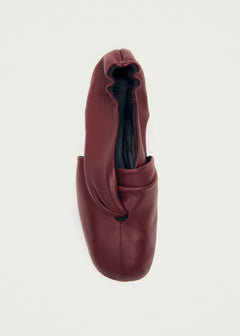 Alaula Leather Ballet Flats Burgundy