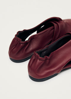 Alaula Leather Ballet Flats Burgundy