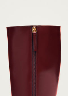 East Leather Boots Sleek Burgundy
