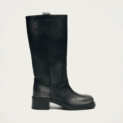 Sajan Black Leather Boots