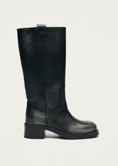 Sajan Black Leather Boots