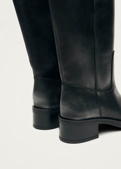 Sajan Black Leather Boots