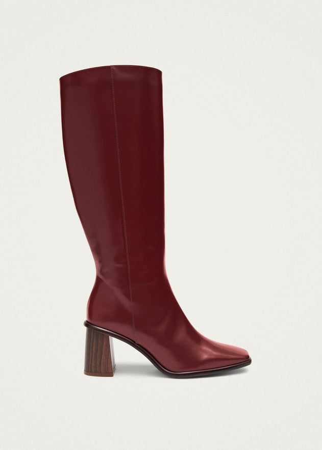 East Leather Boots Sleek Burgundy