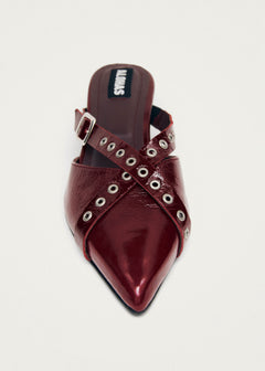 Zyra Leather Mules Onix Burgundy