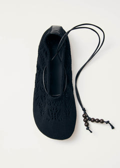 Rosemary Crochet Ballet Flats Black