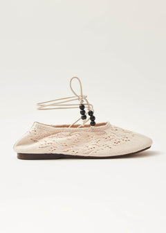 Rosemary Crochet Ballet Flats Cream