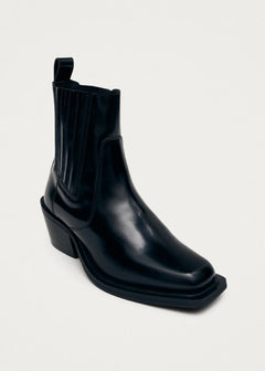 Denver Leather Ankle Boots Black