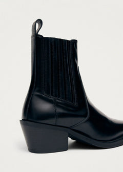 Denver Leather Ankle Boots Black