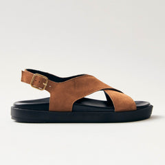 Nico Suede Leather Sandals Brown