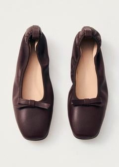 Freya Brown Leather Ballet Flats