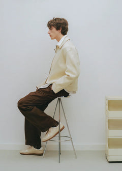Tb.490 Rife Leather Sneakers Grain Cream