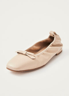 Freya Cream Leather Ballet Flats