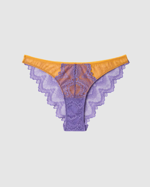 Lace Bikini Briefs Electric Lilac/Apricot