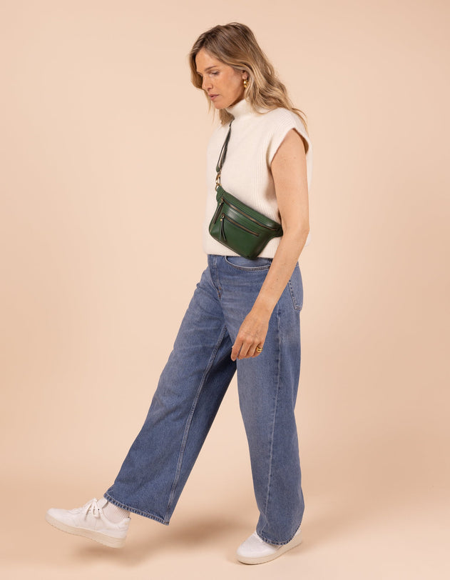 Beck's Bum Bag Pine Green Classic Leather