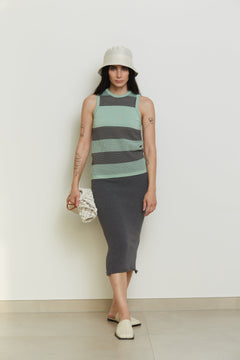Edvige Tank Top Striped Green/Grey