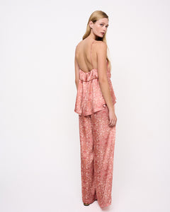 Horizon Print Loose Cut Trousers Light Pink