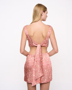 Horizon Print Back-Tie Mini Dress Light Pink