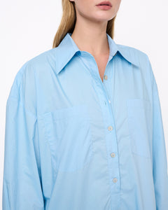 Oversize Midi Shirt Dress Sky Blue