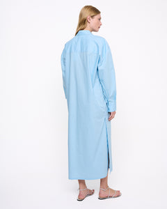 Oversize Midi Shirt Dress Sky Blue
